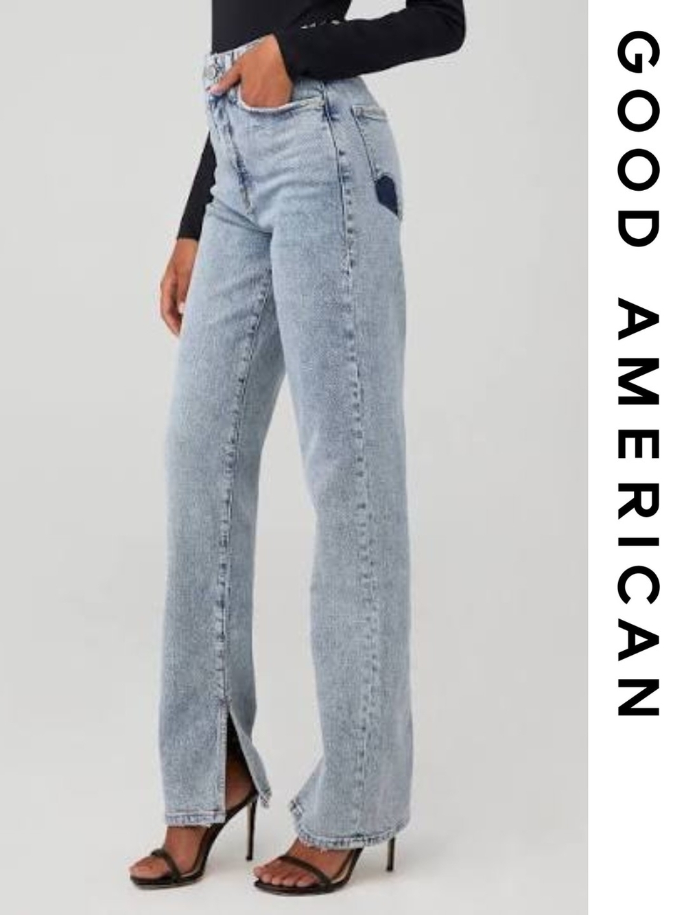 Good American Women's Good Boy Jeans W Inseam Slit, indigo541, Blue, Size 6